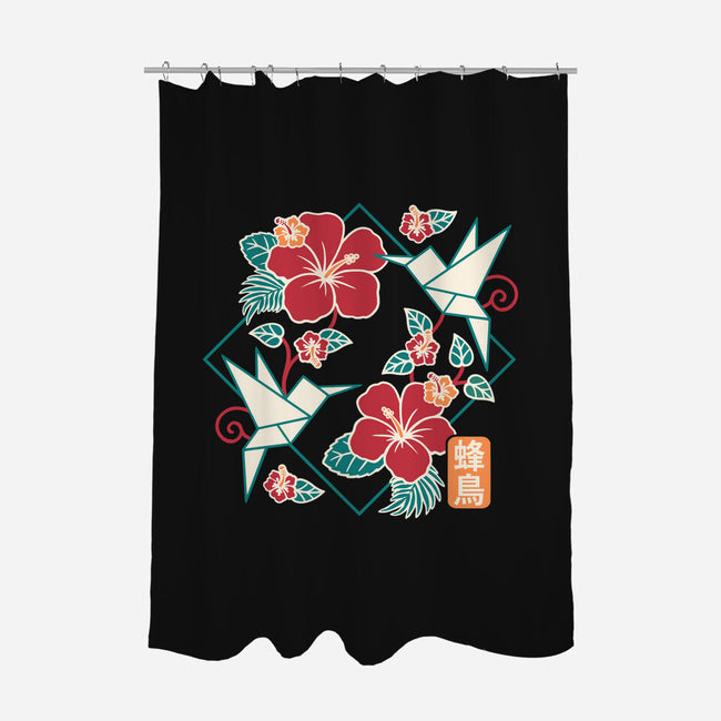 Origami Hummingbird-None-Polyester-Shower Curtain-NemiMakeit