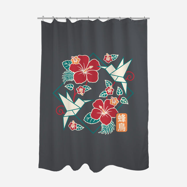 Origami Hummingbird-None-Polyester-Shower Curtain-NemiMakeit