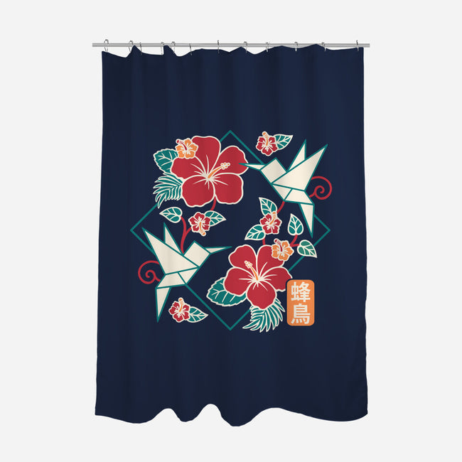 Origami Hummingbird-None-Polyester-Shower Curtain-NemiMakeit