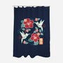 Origami Hummingbird-None-Polyester-Shower Curtain-NemiMakeit