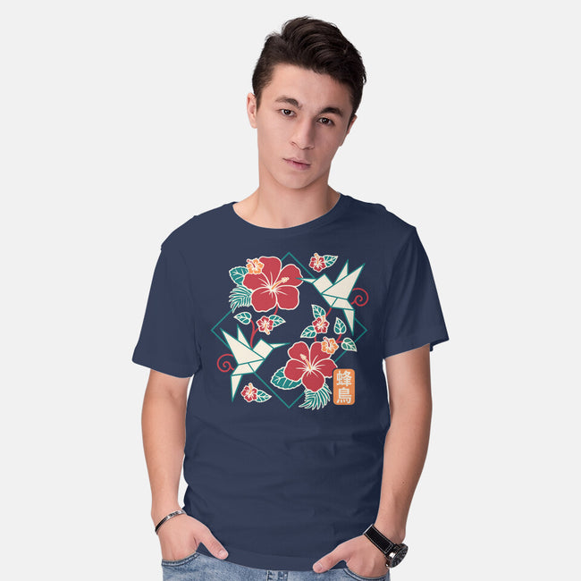 Origami Hummingbird-Mens-Basic-Tee-NemiMakeit