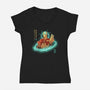 The Legendary Airbender-Womens-V-Neck-Tee-grevalra