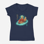 The Legendary Airbender-Womens-V-Neck-Tee-grevalra
