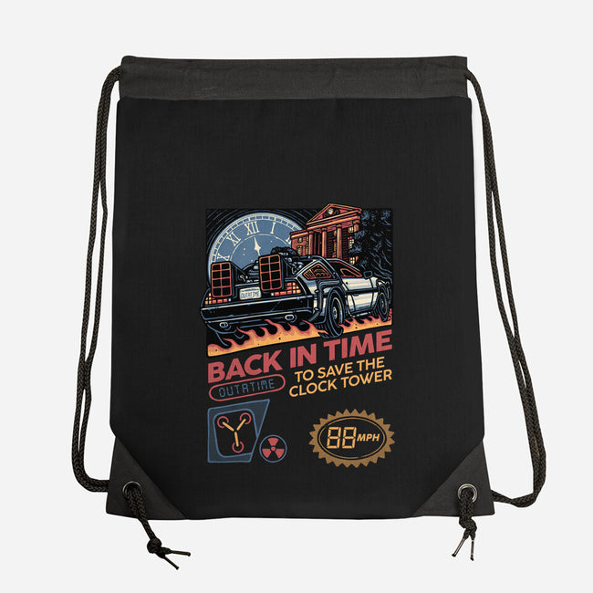 To Save The Clock Tower-None-Drawstring-Bag-glitchygorilla