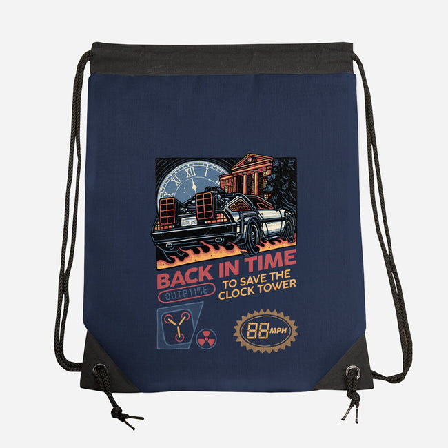 To Save The Clock Tower-None-Drawstring-Bag-glitchygorilla