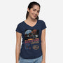 To Save The Clock Tower-Womens-V-Neck-Tee-glitchygorilla