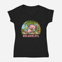 I Like To Relaxolotl-Womens-V-Neck-Tee-kg07