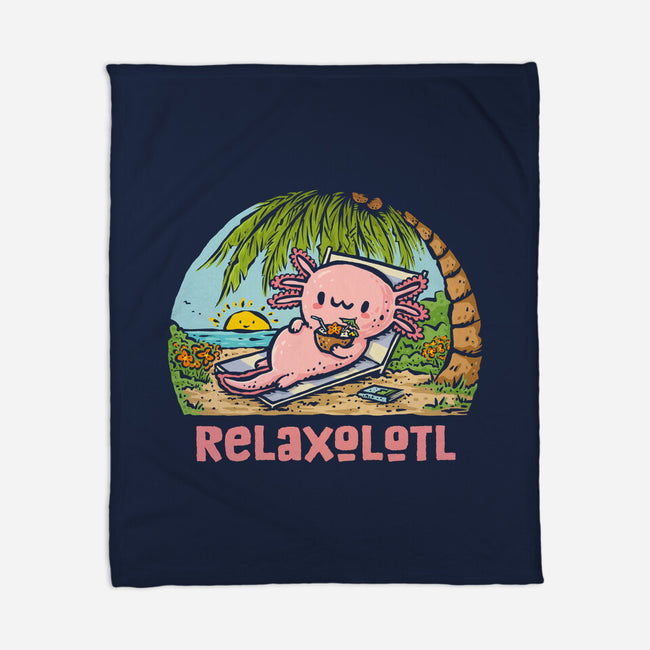 I Like To Relaxolotl-None-Fleece-Blanket-kg07