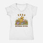 Zero Bothers Given-Womens-V-Neck-Tee-kg07