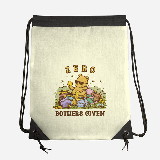 Zero Bothers Given-None-Drawstring-Bag-kg07