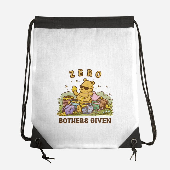 Zero Bothers Given-None-Drawstring-Bag-kg07