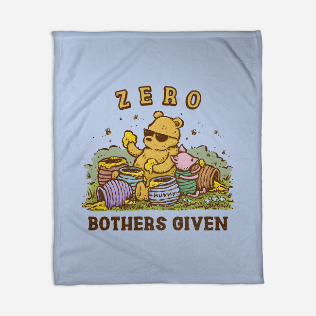 Zero Bothers Given-None-Fleece-Blanket-kg07