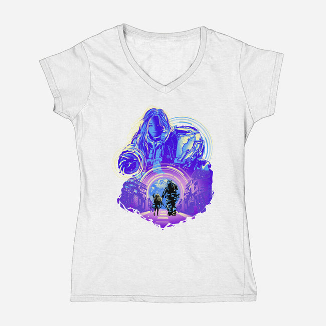 Lunars Adventure-Womens-V-Neck-Tee-hypertwenty
