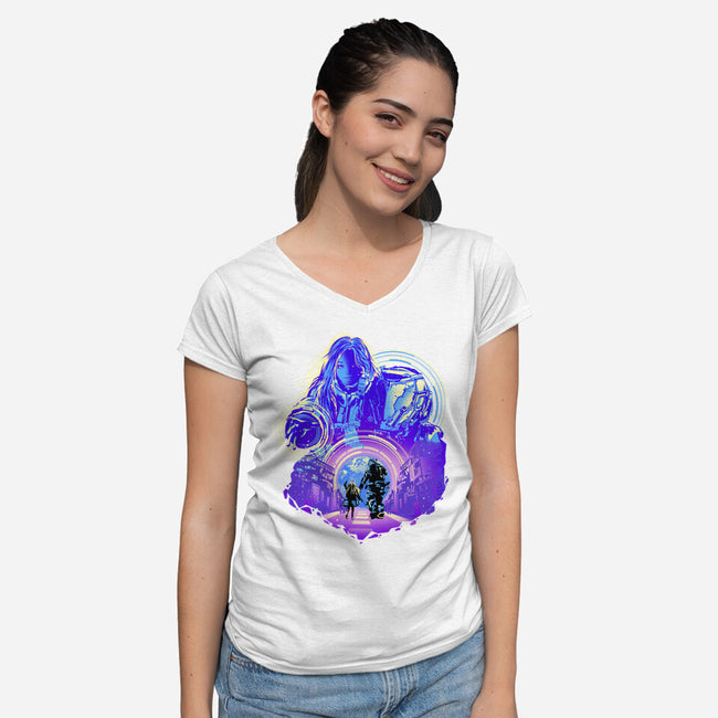 Lunars Adventure-Womens-V-Neck-Tee-hypertwenty