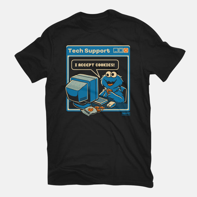 Tech Support I Accept Cookies-Unisex-Basic-Tee-worlddominationforcats
