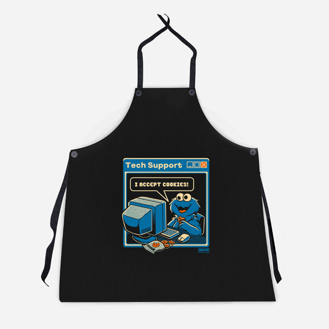 Tech Support I Accept Cookies-Unisex-Kitchen-Apron-worlddominationforcats