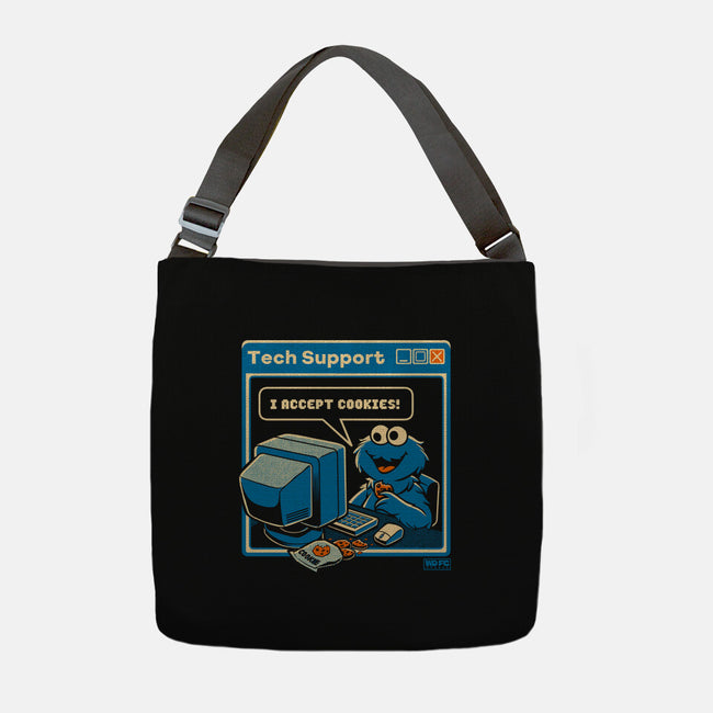 Tech Support I Accept Cookies-None-Adjustable Tote-Bag-worlddominationforcats