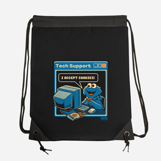 Tech Support I Accept Cookies-None-Drawstring-Bag-worlddominationforcats