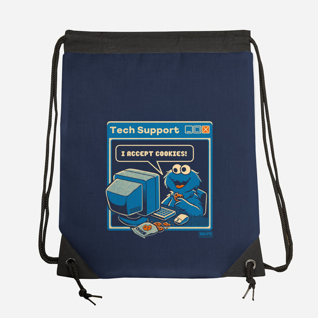 Tech Support I Accept Cookies-None-Drawstring-Bag-worlddominationforcats