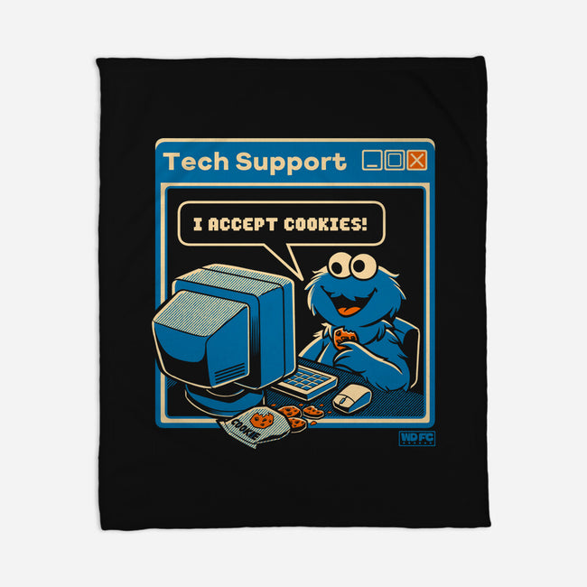 Tech Support I Accept Cookies-None-Fleece-Blanket-worlddominationforcats