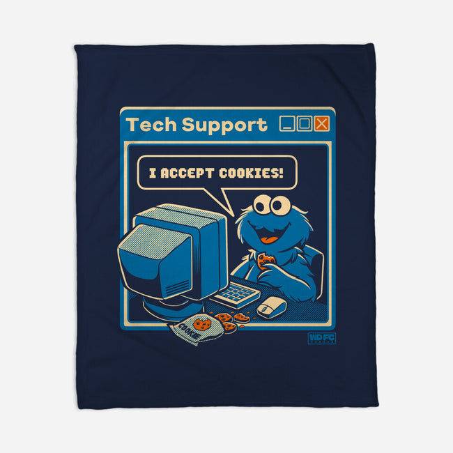 Tech Support I Accept Cookies-None-Fleece-Blanket-worlddominationforcats