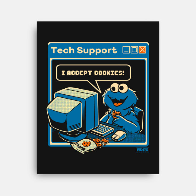 Tech Support I Accept Cookies-None-Stretched-Canvas-worlddominationforcats