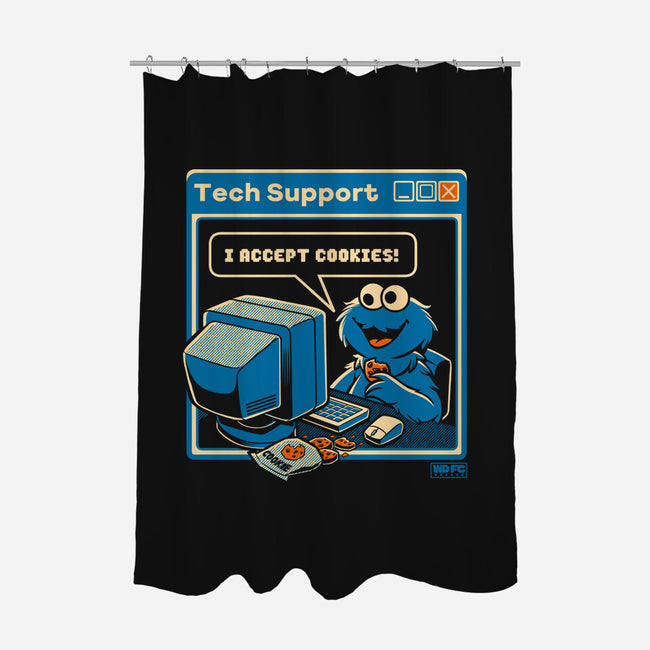 Tech Support I Accept Cookies-None-Polyester-Shower Curtain-worlddominationforcats