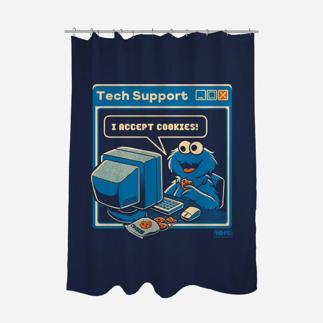 Tech Support I Accept Cookies-None-Polyester-Shower Curtain-worlddominationforcats