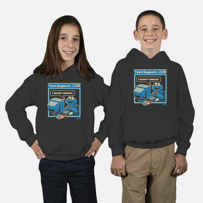 Tech Support I Accept Cookies-Youth-Pullover-Sweatshirt-worlddominationforcats