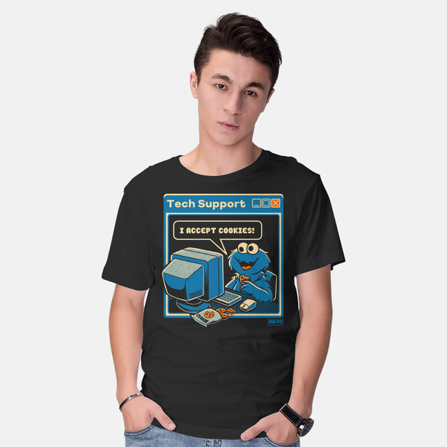 Tech Support I Accept Cookies-Mens-Basic-Tee-worlddominationforcats