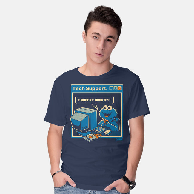 Tech Support I Accept Cookies-Mens-Basic-Tee-worlddominationforcats