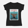 Up Side Jaws-Womens-V-Neck-Tee-sebasebi