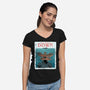 Up Side Jaws-Womens-V-Neck-Tee-sebasebi