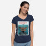 Up Side Jaws-Womens-V-Neck-Tee-sebasebi