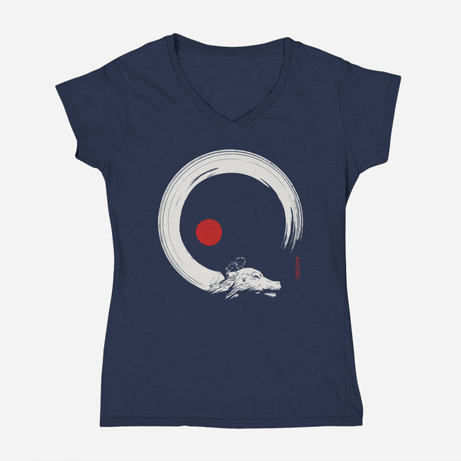 Never Ending Inks-Womens-V-Neck-Tee-sebasebi