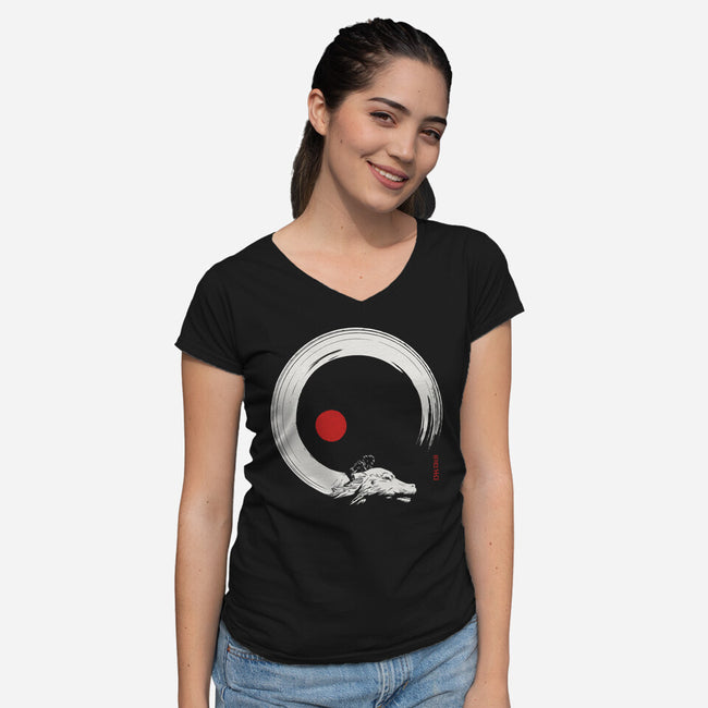 Never Ending Inks-Womens-V-Neck-Tee-sebasebi