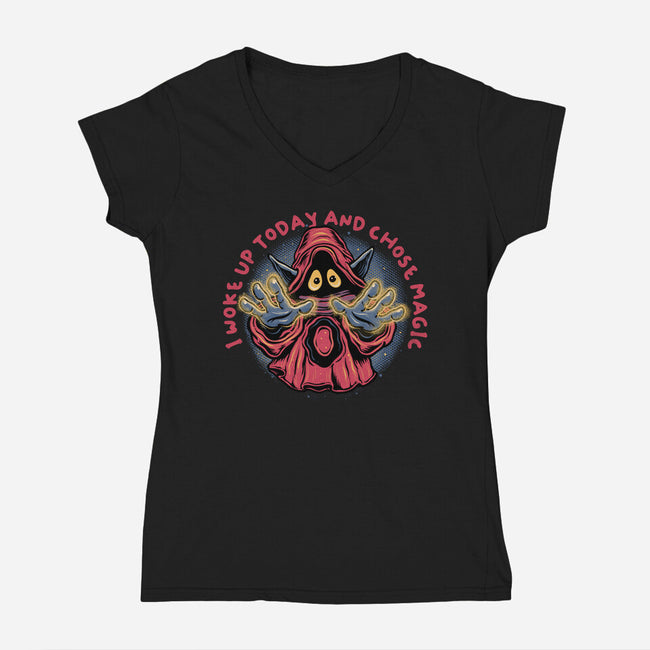 I Woke Up Today And Chose Magic-Womens-V-Neck-Tee-glitchygorilla