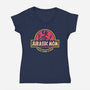 Jurassic Mom-Womens-V-Neck-Tee-retrodivision