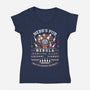 Nebb Bowling Mascot Emblem-Womens-V-Neck-Tee-LAGELANTEE