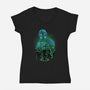 Lone Hunter Shadowwork-Womens-V-Neck-Tee-Astrobot Invention