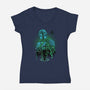Lone Hunter Shadowwork-Womens-V-Neck-Tee-Astrobot Invention