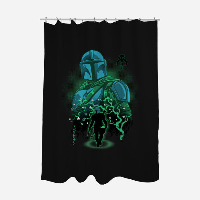 Lone Hunter Shadowwork-None-Polyester-Shower Curtain-Astrobot Invention