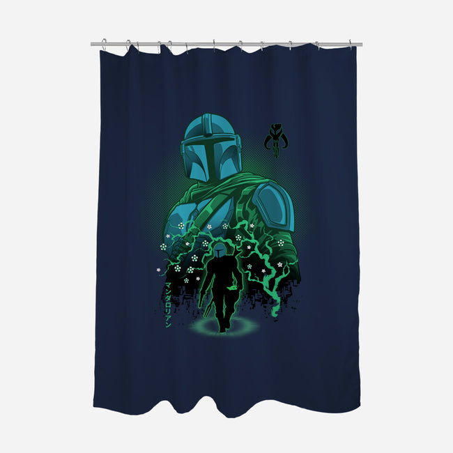 Lone Hunter Shadowwork-None-Polyester-Shower Curtain-Astrobot Invention