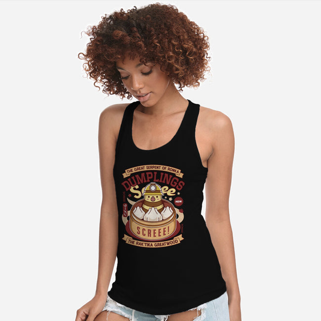 Serpent Of Ronka Dumplings-Womens-Racerback-Tank-LAGELANTEE