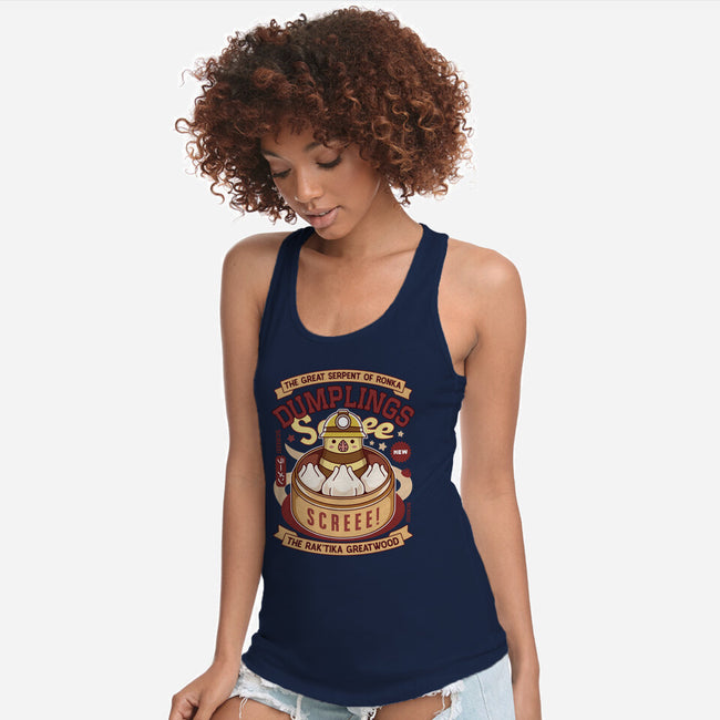 Serpent Of Ronka Dumplings-Womens-Racerback-Tank-LAGELANTEE