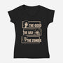 Good Bad Zombie-Womens-V-Neck-Tee-turborat14