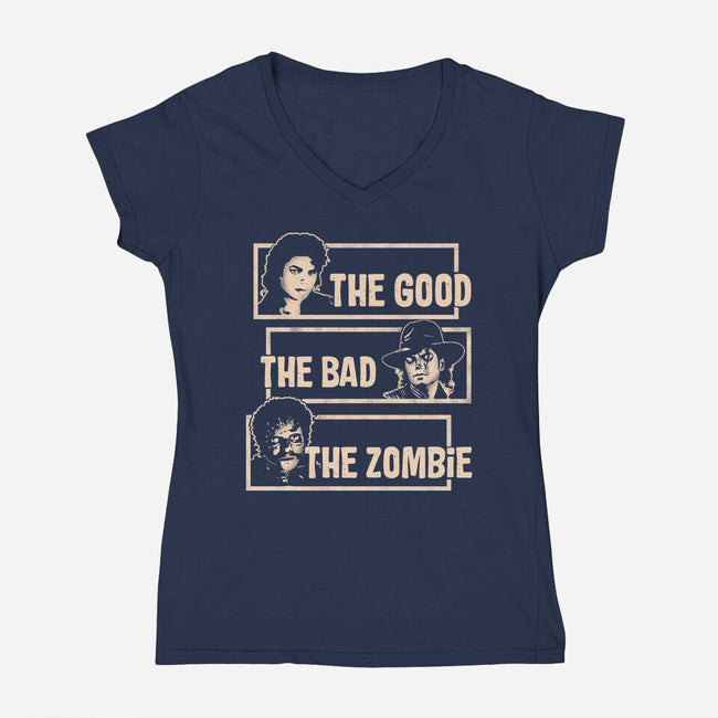 Good Bad Zombie-Womens-V-Neck-Tee-turborat14