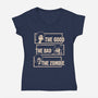 Good Bad Zombie-Womens-V-Neck-Tee-turborat14