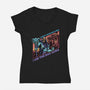 Bad Aura-Womens-V-Neck-Tee-glitchygorilla