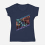 Bad Aura-Womens-V-Neck-Tee-glitchygorilla
